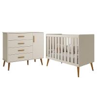 Jogo De Quarto Infantil Isis Cômoda 1 Porta E Berço Areia - Reller Móveis Areia - 1