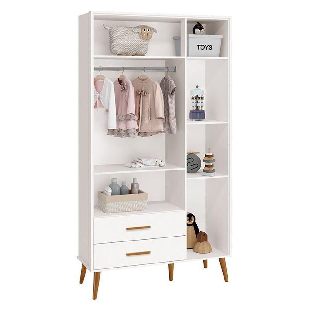 Dormitório Infantil Isis Guarda Roupa 3 Portas, Cômoda 1 Porta E Berço Branco - Reller Móveis Branco - 5