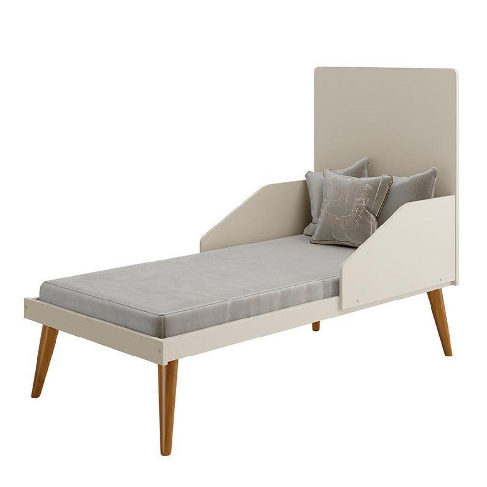 Dormitório Infantil Isis Guarda Roupa 4 Portas, Cômoda 1 Porta E Berço Areia Com Colchão - Reller Móveis Areia - 2