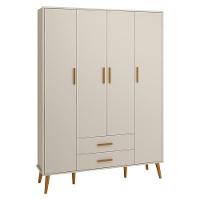 Dormitório Infantil Isis Guarda Roupa 4 Portas, Cômoda 1 Porta E Berço Areia Com Colchão - Reller Móveis Areia - 6