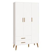Dormitório Infantil Isis Guarda Roupa 3 Portas, Cômoda E Berço Branco Com Colchão D18 - Reller Móveis Branco - 3