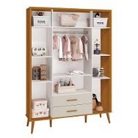 Dormitório Infantil Isis Guarda Roupa 4 Portas, Cômoda 1 Porta E Berço Areia Savana - Reller Móveis Areia Savana