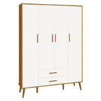 Jogo De Quarto Infantil Isis Guarda Roupa 4 Portas E Berço Branco Savana - Reller Móveis Branco Savana - 5