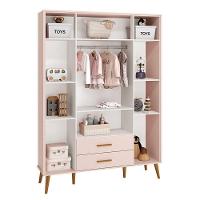 Dormitório Infantil Isis Guarda Roupa 4 Portas, Cômoda 1 Porta E Berço Rosa Com Colchão D18 - Reller Móveis Rosa - 5