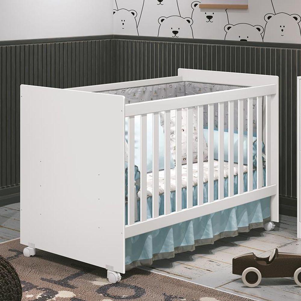 Berço Americano Tico Branco Fosco Com Colchão D18 - Reller Móveis Branco Fosco - 5