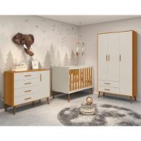 Dormitório Infantil Isis Guarda Roupa 3 Portas, Cômoda 1 Porta E Berço Areia Savana - Reller Móveis Areia Savana - 6