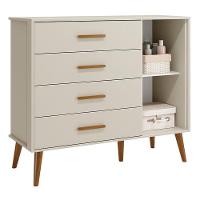 Dormitório Infantil Isis Guarda Roupa 3 Portas, Cômoda 1 Porta E Berço Areia Com Colchão D18 - Reller Móveis Areia - 7