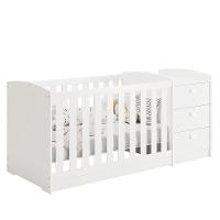 Berço Americano Multifuncional Atlanta Branco Fosco Com Colchão Supreme - Reller Móveis Branco Fosco - 5