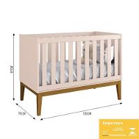 Berço Mini Cama Classic Rosa Fosco Com Pés Amadeirado E Colchão Supreme - Reller Móveis Rosa Fosco - 5
