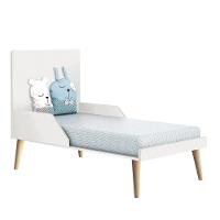 Berço Americano Theo Pés Madeira Natural Branco Fosco Com Colchão D18 - Reller Móveis Branco Fosco - 5