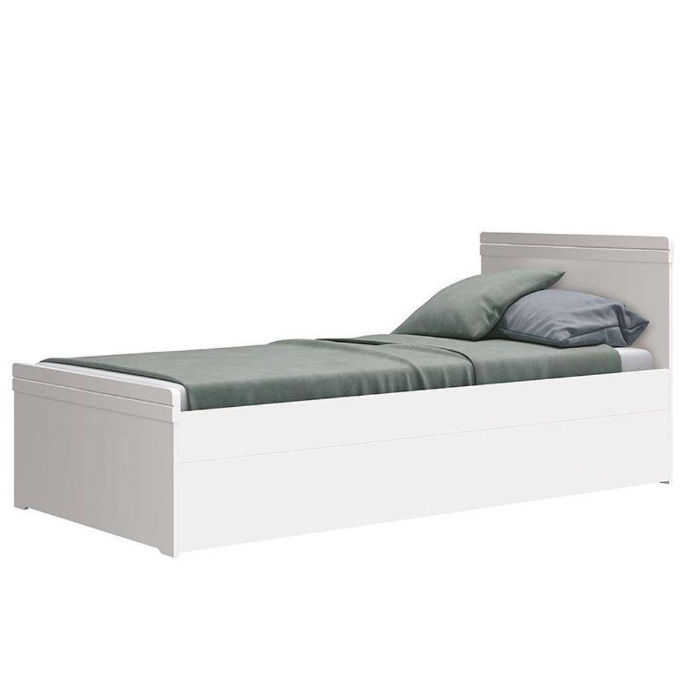 Cama Babá Com Auxiliar Nuth Branco Fosco E 2 Colchões Physical - Reller Móveis Branco Fosco - 3