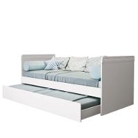 Cama Babá Com Auxiliar Nuth Branco Fosco E 2 Colchões Physical - Reller Móveis Branco Fosco - 1