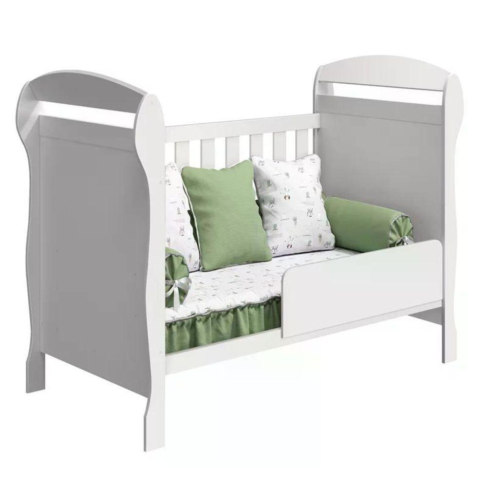 Berço Mini Cama Danny Branco Fosco Com Colchão D18 De 10cm - Reller Móveis Branco Fosco - 3