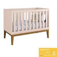 Berço Mini Cama Classic Rosa Fosco Pés Amadeirado Com Colchão D18 - Reller Móveis Rosa Fosco