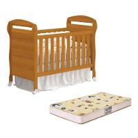 Berço Mini Cama Danny Savana Com Colchão D18 De 10cm - Reller Móveis Savana - 1