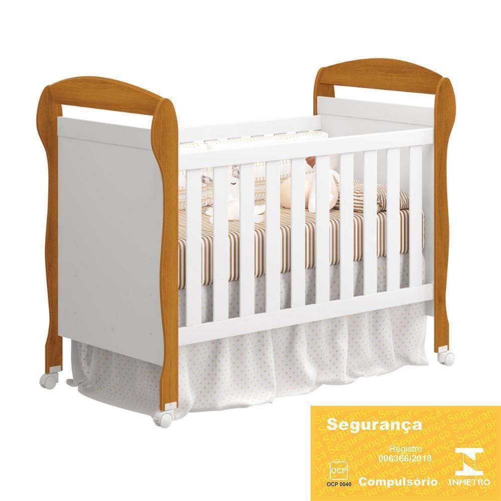 Berço Mini Cama Danny Branco Savana Com Colchão D18 De 10cm - Reller Móveis Branco Savana - 4