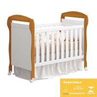 Berço Mini Cama Danny Branco Savana Com Colchão D18 De 10cm - Reller Móveis Branco Savana