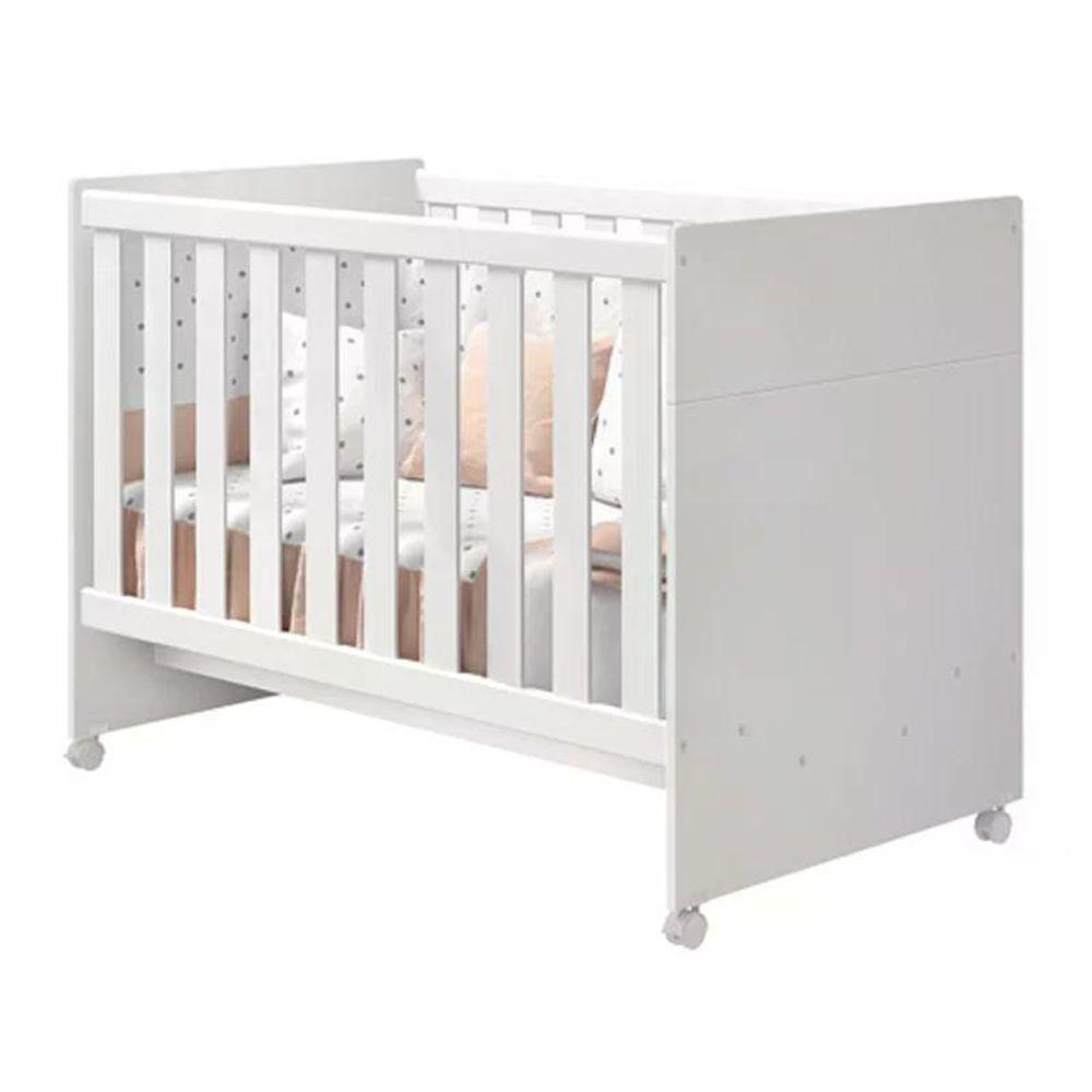 Berço Mini Cama Katatau Branco Brilho Com Colchão D18 De 10cm - Reller Móveis Branco Brilho - 5