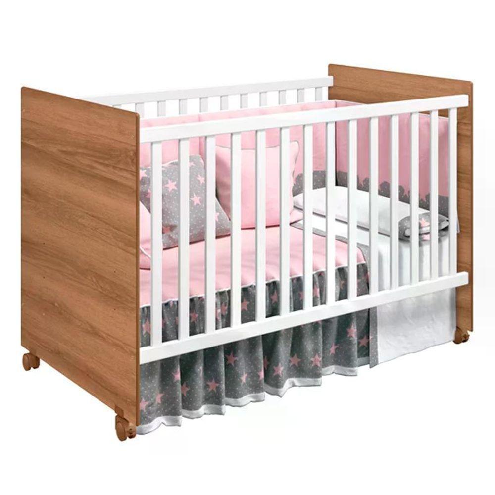 Berço Tico Branco Brilho Mezzo Com Colchão D18 De 10cm - Reller Móveis Branco Brilho Mezzo - 2