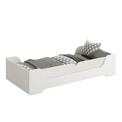 Cama Evolutiva Zaki Branco Fosco Com Proteção Lateral Lisa E Colchão D20 - Reller Móveis Branco Fosco