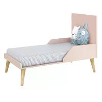 Berço Mini Cama Theo Rosa Fosco Com Pés Madeira Natural - Reller Móveis Rosa Fosco - 2