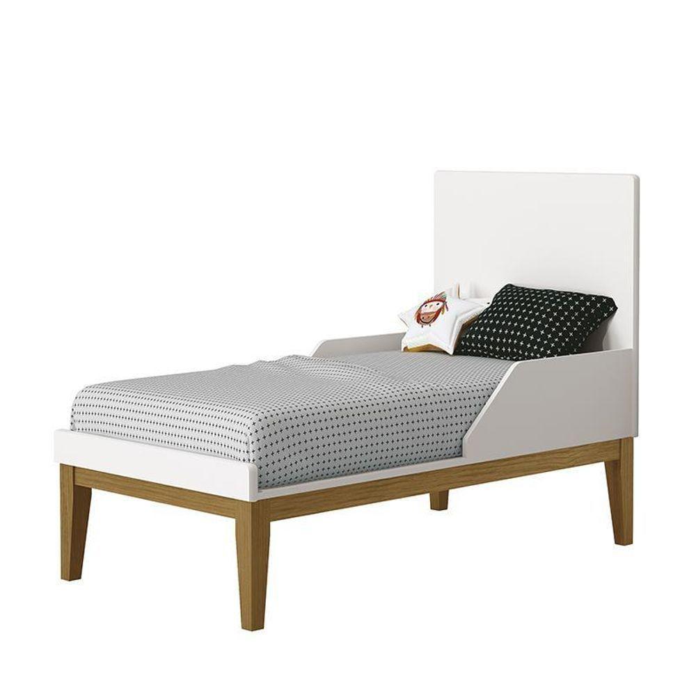 Berço Mini Cama Classic Branco Fosco Com Pés Amadeirado E Colchão Supreme - Reller Móveis Branco Fosco - 5