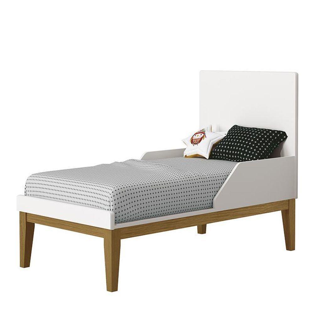Berço Mini Cama Classic Branco Fosco Pés Amadeirado Com Colchão D18 - Reller Móveis Branco Fosco - 2