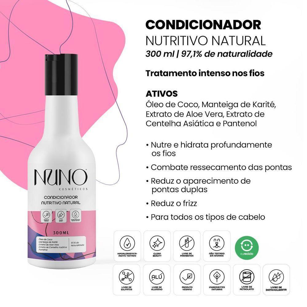 Kit De Banho Nuno Natural E Nutritivo Shampoo, Condicionador E Sabonete Líquido - 3
