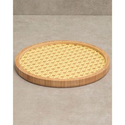 Bandeja Em Bambu Palhinha Redonda 20cm - Oikos