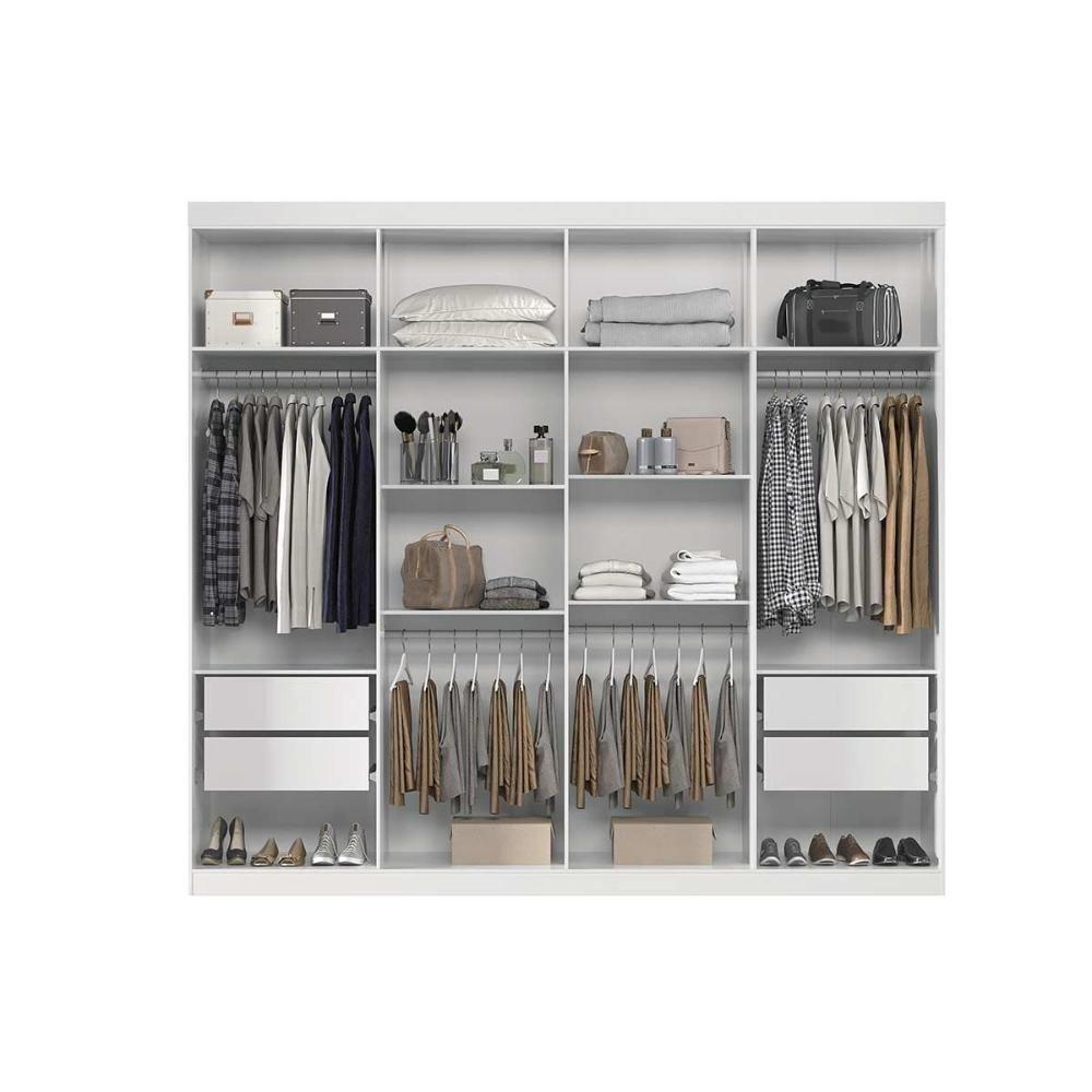 Guarda Roupa Casal 8 Portas E 4 Gavetas Master New 8.4 Branco - 4