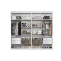 Guarda Roupa Casal 8 Portas E 4 Gavetas Master New 8.4 Branco