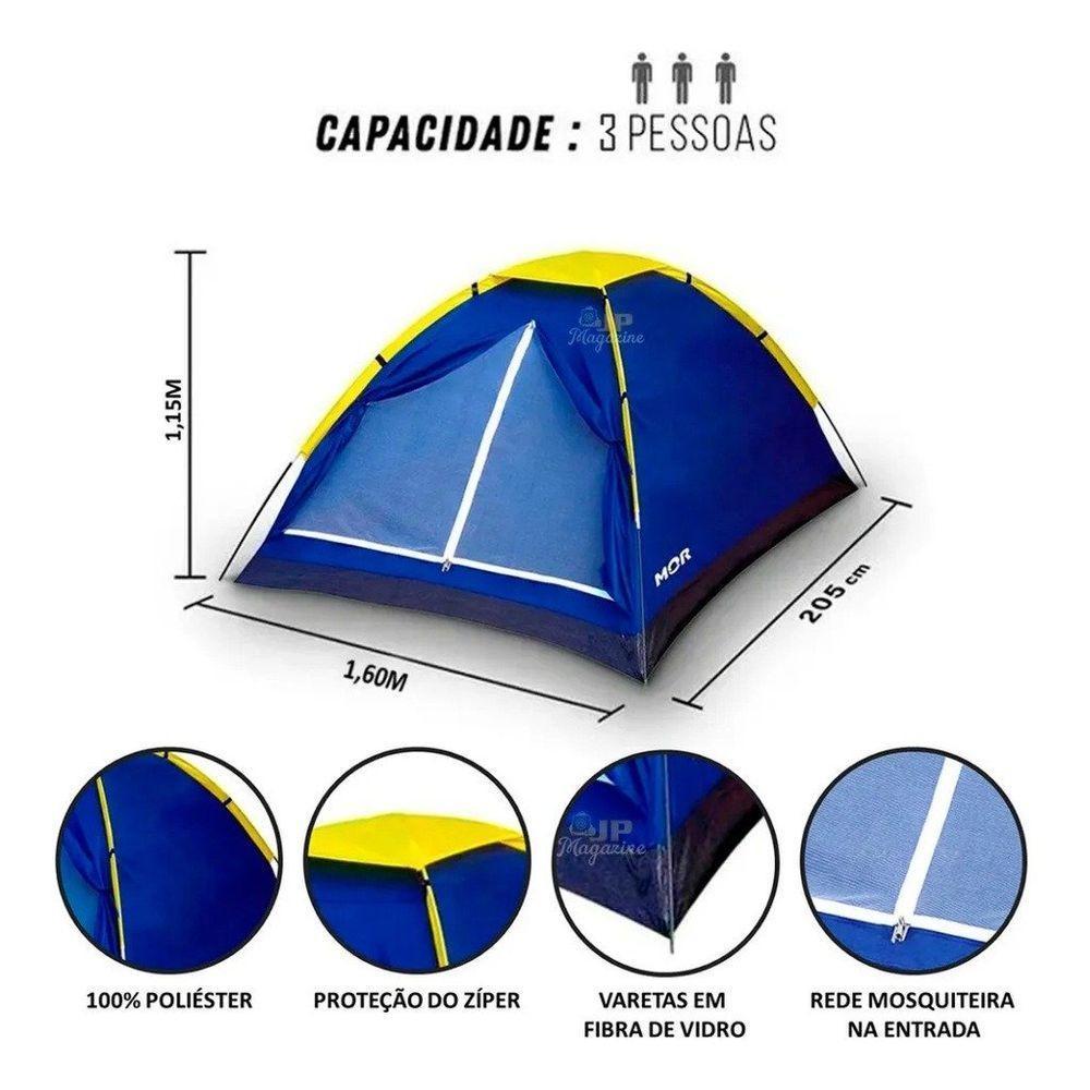 Barraca De Acampamento Iglu Azul 3 Pessoas - 2