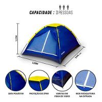 Barraca De Acampamento Iglu Azul 3 Pessoas - 2