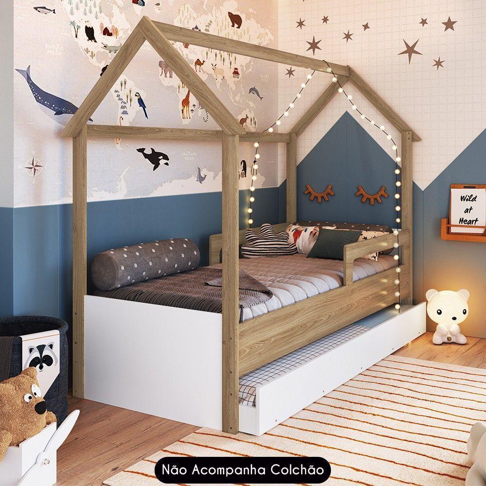 Cama Infantil Casinha Com Auxiliar Infix C06 Aveiro/branco - Mpozenato - 6
