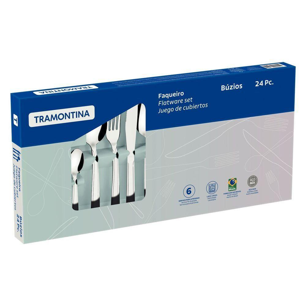 Faqueiro Tramontina Búzios 24 Peças Em Inox Com Detalhe - 4