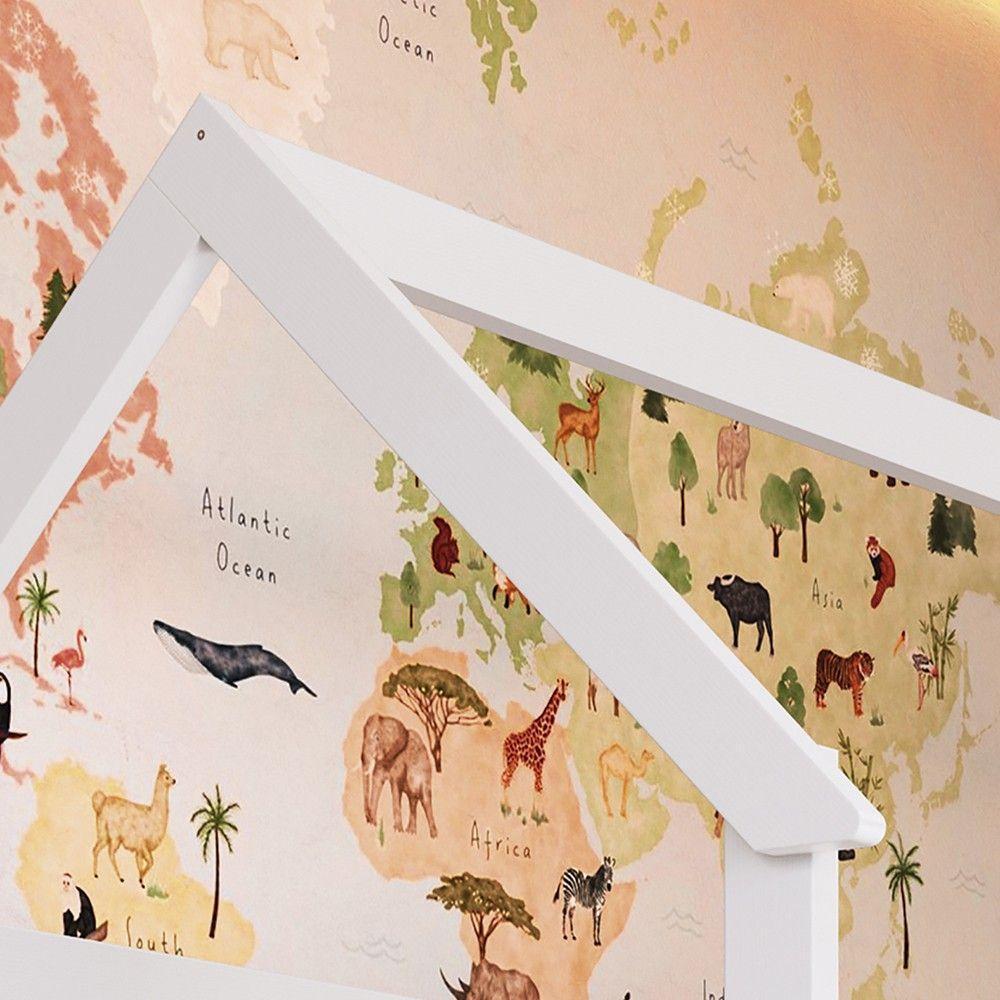 Cama Infantil Casinha Com 2 Gavetas Infix C06 Branco/azul - Mpozenato - 2