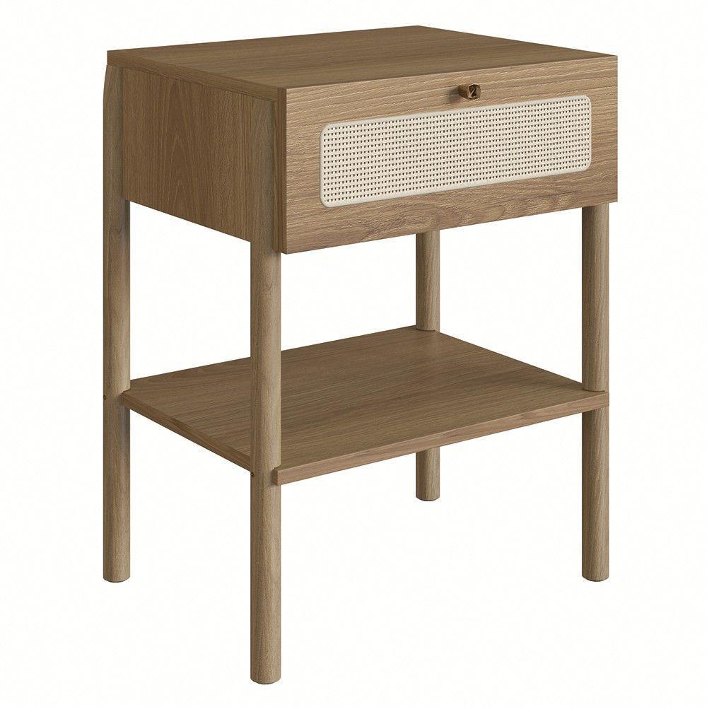 Mesa De Cabeceira Com 1 Gavetas Pés Madeira Arlo A10 Hanover - Mpozenato - 1