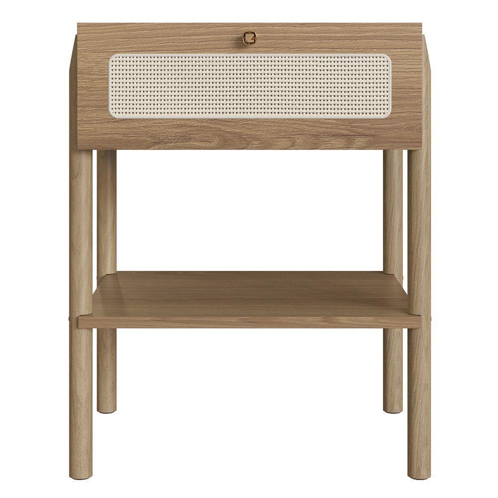 Mesa De Cabeceira Com 1 Gavetas Pés Madeira Arlo A10 Hanover - Mpozenato - 5