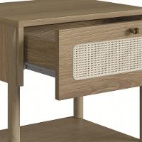 Mesa De Cabeceira Com 1 Gavetas Pés Madeira Arlo A10 Hanover - Mpozenato - 3