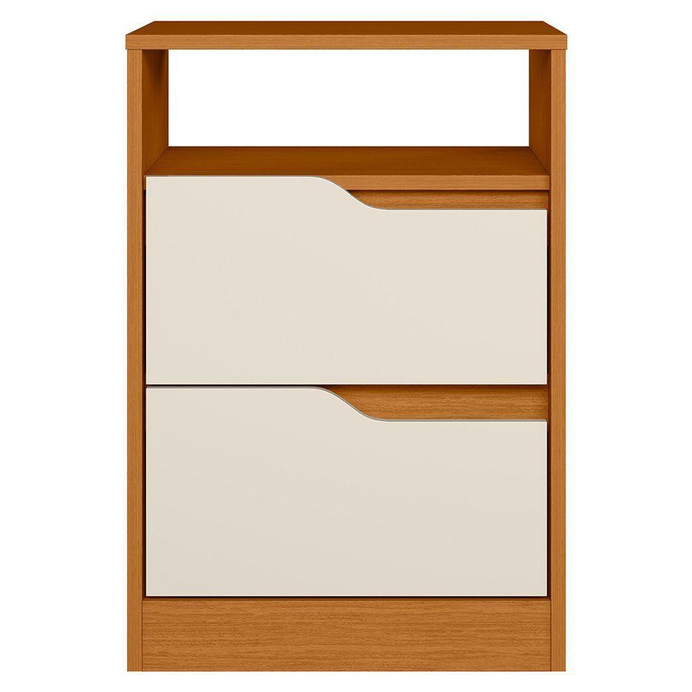 Mesa De Cabeceira Com Gavetas Kit 2 Sole Flex Cinamomo/off - Albatroz - 2