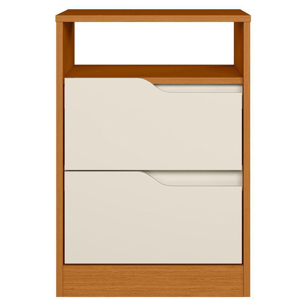 Mesa De Cabeceira Com Gavetas Kit 2 Sole Flex Cinamomo/off - Albatroz - 3