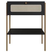 Mesa De Cabeceira Com 1 Gavetas 50cm Arlo A10 Nero/dourado - Mpozenato - 3