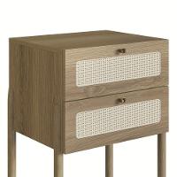 Mesa De Cabeceira Com 2 Gavetas Pés Madeira Arlo A10 Hanover - Mpozenato - 3