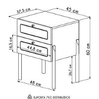 Mesa De Cabeceira Com 2 Gavetas Pés Madeira Arlo A10 Hanover - Mpozenato - 6