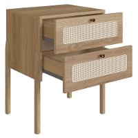 Mesa De Cabeceira Com 2 Gavetas Pés Madeira Arlo A10 Hanover - Mpozenato - 9