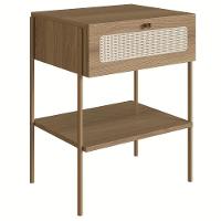Mesa De Cabeceira Com 1 Gavetas 50cm Arlo A10 Hanover/dourado - Mpozenato - 1