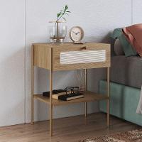Mesa De Cabeceira Com 1 Gavetas 50cm Arlo A10 Hanover/dourado - Mpozenato - 7