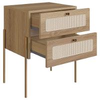 Mesa De Cabeceira Com 2 Gavetas Pé Metal Arlo A10 Hanover/dourado - Mpozenato