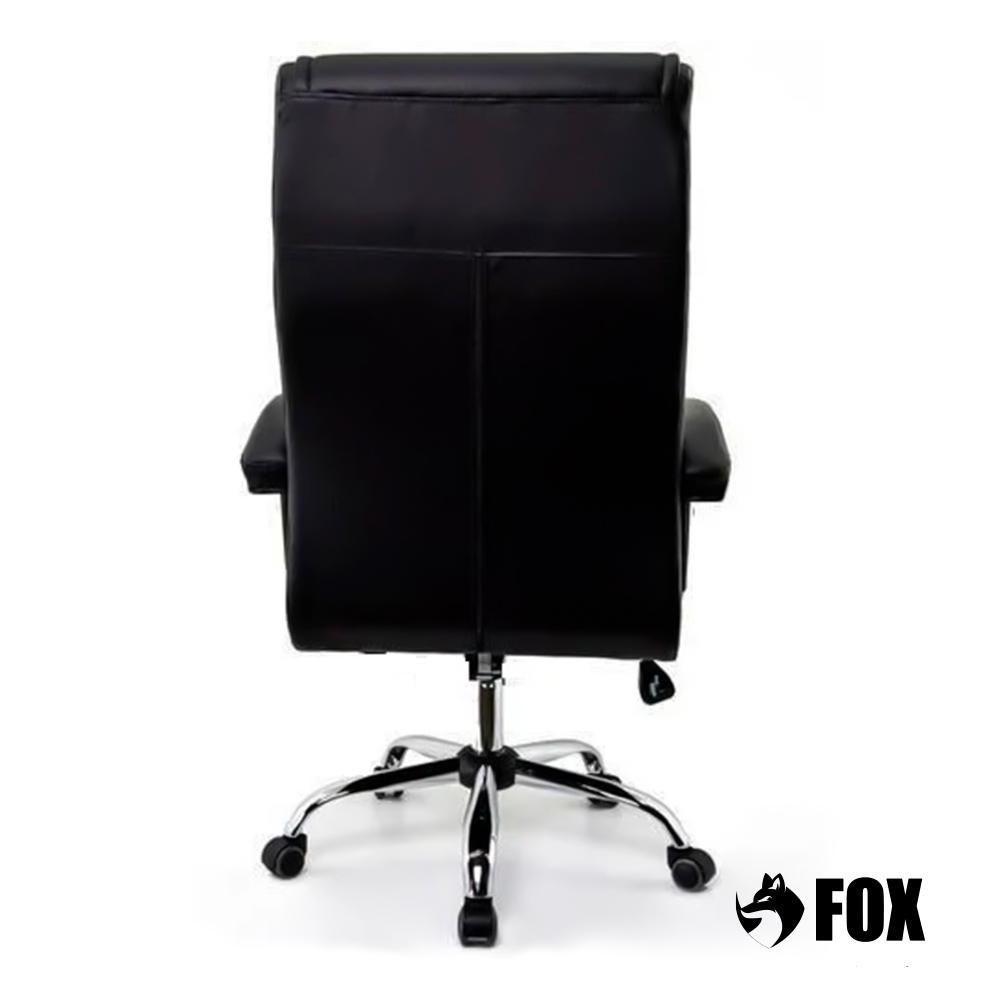 Cadeira de Escritório Presidente Fox Base Cromada com Rodinha Molas Ensacadas Preta - UT-C351 - 3