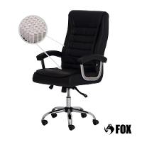 Cadeira de Escritório Presidente Fox Base Cromada com Rodinha Molas Ensacadas Preta - UT-C351 - 2